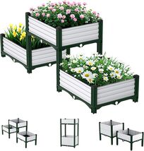 Raised Garden Bed Set Elevated Planter Box Kit for Flower Vegetables See... - $28.70