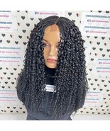 Lace Closure Deep Part Handmade Half Box Braids Wavy Curls Curly Braided... - $172.98