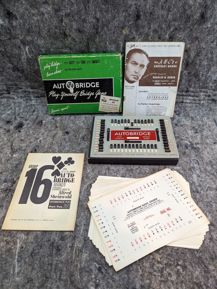 Vintage 1950 Charles Goren AUTO BRIDGE PLAY YOURSELF BRIDGE GAME Complet... - $5.99