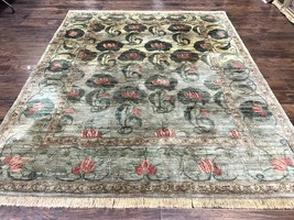 Indian Agra Rug 8x10, Antique Teawash Carpet, Wool Handmade Vintage Rug - £2,238.19 GBP