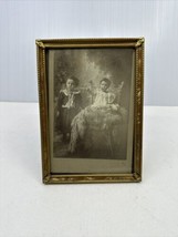 Vintage Young Girls Family Portrait Gold  Tone Frame (7” X 5”) See Pictures - £54.60 GBP