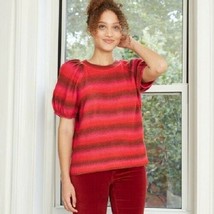 Universal Thread Women&#39;s Short Sleeve Crewneck Pullover Sweater Red XL NWT - $9.63