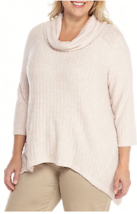 Ruby Rd. 3/4 Sleeve Cowl Neck Light Weight Ribbed Sweater Top 2X Blish MSRP $64. - £12.60 GBP