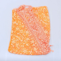 55 X 20 Inch Orange Lacy Silky Scarf Shawl Fashion Ladies Wrap Trendy Fashion - £4.74 GBP