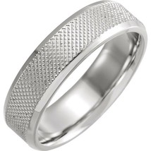 Sterling Silver Knurled Beveled Edge 6 MM Wedding Band - £167.06 GBP