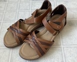 Clarks Collection Roseville Cove Leather Sandals Tan 10 New Cork Sole - $46.42
