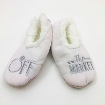 Snoozies Women&#39;s  Off The Market Slippers Non Skid Soles White Large 9/10 - $12.86