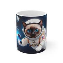 Cat Breeds in Space - Siamese Breed - Ceramic Mug 11oz - £14.06 GBP