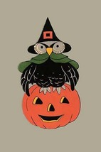 Wise Owl and Jack-O-Lantern - Art Print - £17.57 GBP+