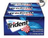 Full Box 12x Packs Trident Perfect Peppermint Sugar Free Gum | 14 Stick ... - $26.32
