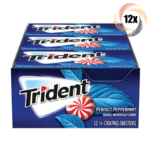 Full Box 12x Packs Trident Perfect Peppermint Sugar Free Gum | 14 Stick Per Pack - $26.32