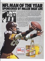 1981 Miller High Life Beer Print Ad Lynn Swan Steelers NFL Football 8.5&quot;... - $19.21