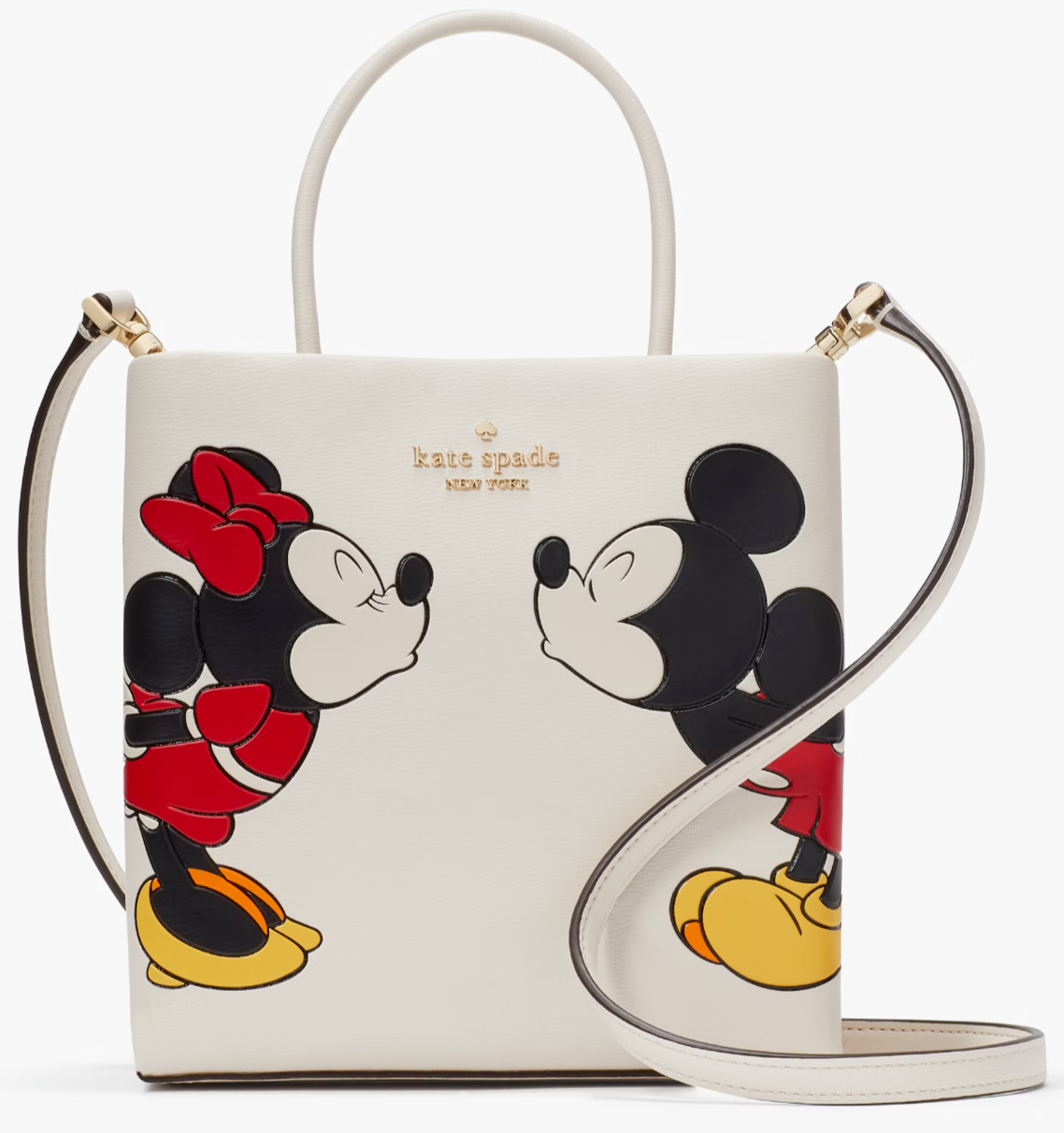 NWB Kate Spade Disney Minnie Mouse Mini Tote KG591 Ivory White $329 Gift Bag