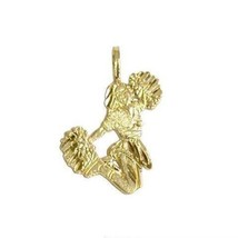 14K Gold Charm Cheerleader Girl &amp; Chain 18&quot; Jewelry - £124.11 GBP