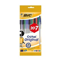 BiC Cristal Original 1 mm Ball Pen - Assorted Colours, Value Pack of 20 + 7 Free - $21.00