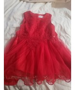 Beautees Girls Red Lace Frilly Dress Size 2T - $33.95 CAD