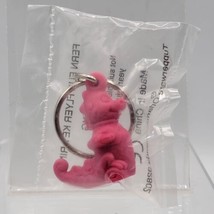 Tupperware Hot Pink Fern Fun Flyer Dragon Dinosaur Keychain New Old Stock VTG - £4.59 GBP