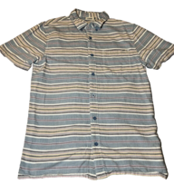 Vans Button Down Shirt Blue Grey Striped Mens Size Small Casual Work School - £11.91 GBP