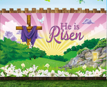 Happy Easter Day Decorations He Is Risen Backdrop Photography Banner 72.... - $24.68