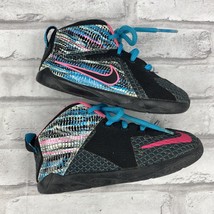 Nike LeBron XII Chromosomes Toddler Shoes 7C Hyper Black Pink Pow Blue Lagoon - £25.06 GBP