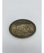 Buffalo Running Strong for Americas Indian Youth 1997 Solid Brass Belt B... - $10.92 CAD