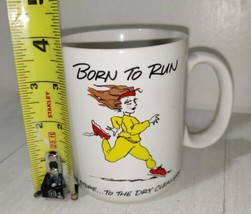 Vintage Hallmark Shoebox Greetings Coffee Mug &quot;Born To Run&quot; Hardworking Woman - £18.92 GBP