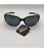 Pugs Men&#39;s Sunglasses Glossy Green Frame Oval Gray Lens UV400 Protection - $16.61