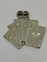 Sterling Silver 925 Royal Flush Of Hearts Cards Poker Charm - £10.27 GBP