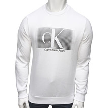 Nwt Calvin Klein Msrp $65.99 Men&#39;s White Crew Neck Long Sleeve Sweatshirt Size S - £23.52 GBP