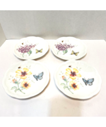 Lenox Butterfly Meadow By Louise Le Luyer Set of 4 Bread Dessert Plates ... - £30.37 GBP