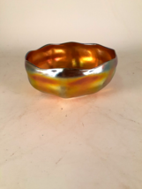 Stunning LCT Tiffany Favrille 7&quot; Gold Iridescent Rippled Bowl, 3&quot; Tall, Signed - £341.88 GBP