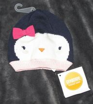 BABY GIRL GYMBOREE POLAR PALS PENGUIN KNIT SWEATER HAT 0-3 NEW NWT PINK ... - $10.68