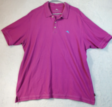 Tommy Bahama Polo Shirt Mens Size XL Pink Short Casual Sleeve Logo Slit Collared - £13.29 GBP