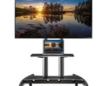Mobile Tv Cart Tv Stand With Wheels For 55&quot; - 85&quot; Inch Lcd Led Oled Plas... - £249.25 GBP