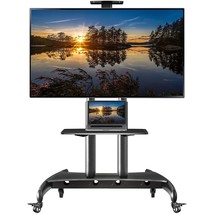 Mobile Tv Cart Tv Stand With Wheels For 55&quot; - 85&quot; Inch Lcd Led Oled Plasma Flat  - £262.98 GBP