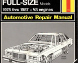 Ford &amp; Mercury Full Size Models V8 engines Haynes Repair Manual #754 - $15.63