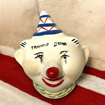 Tanner Bank Antique 1920&#39;s Clown Head Ceramic Money Box UK Sixpence England - $32.73