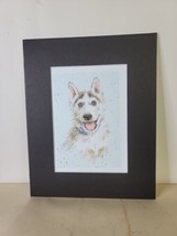 Husky Puppy Print of Watercolor by Hannah Dale Matted 8 x 10 Inch - £11.67 GBP