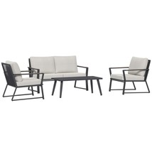 Cream Patio Furniture Set: Aluminum Sofa &amp; Chairs - $781.99