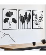 Black Metal Leaf Wall Art 3-Piece Modern Minimalist Decor Home Office - $354.05 MXN Black Metal Leaf Wall Art 3-Piece Modern Minimalist Decor Home Office - $354.05 MXN