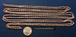 6 Ft LIGHT rose gold plated flat cable chain 3mm x 2mm 1/8 in 13 links/i... - £2.29 GBP