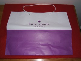 Kate Spade New York White And Purple Paper Shopping Bag 16 x 12 x 6 - £7.86 GBP