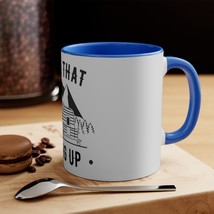 11oz "Back That Thing Up" Camper Trailer Accent Mug- Black and White Illustratio - $22.66