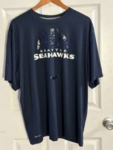 Seattle Seahawks mens 2XL NFL NIKE dri fit Blue Short Sleeve Team shirt - £11.09 GBP