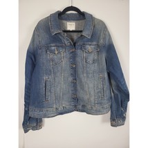 Torrid Jean Jacket 3X Womens Plus Size Distressed Long Sleeve Button Front - $29.99