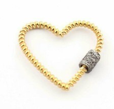 Pave Diamond Carabiner Heart Lock 925 Silver Screw Carabiner Lock Findin... - $52.94