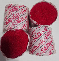 Vintage Shillcraft Cut Latch Hook Rug Yarn Red #14 Wool Blend Lot Of 4 - £8.27 GBP