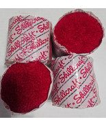 Vintage Shillcraft Cut Latch Hook Rug Yarn Red #14 Wool Blend Lot Of 4 - €9,35 EUR