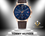 Tommy Hilfiger Men’s Quartz Leather Strap Blue Dial 44mm Watch 1710418 - $121.85