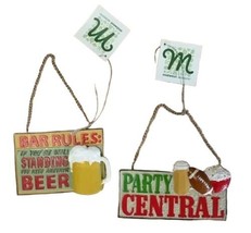 Beer sign ornaments set of 2 - $7.83